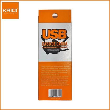 Imagem de Cabo Carregador Carga Rápida USB x Micro Usb V8 Blindado Com 2 Metros KD-336CM KAIDI