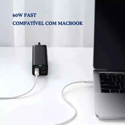 Imagem de Cabo Carregador Compativel Iphone 15 16 17 60w Usb-c Branco Leon