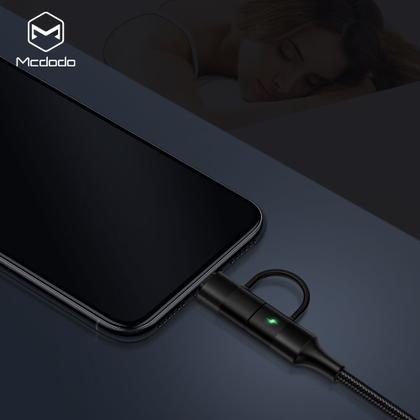 Imagem de Cabo carregador  e dados 2 em 1 USB Tipo C Lightning 3A 1,2M