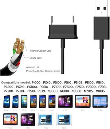 Imagem de Cabo Carregador e Dados Usb Tablet Compatível C/ Samsung P3110 P1000 P3100 1 MT
