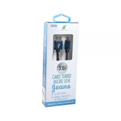 Imagem de Cabo Carregador Jeans Micro USB (V8) Turbo 3.0A 1M XC-CD-31 Xcell 11302 - X-Cell