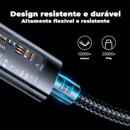 Imagem de Cabo Carregador Lightning Para Usb C 20W 2m Azul Joyroom
