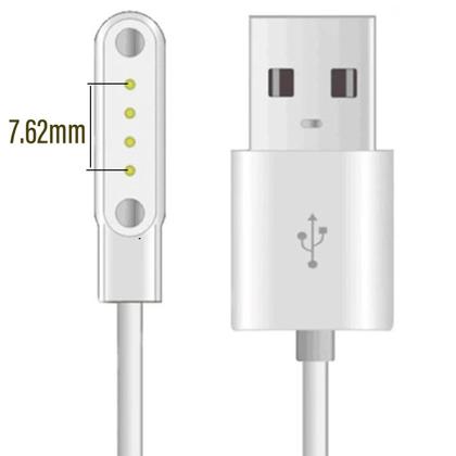 Imagem de Cabo Carregador Magnético 4 pinos Usb 2.0 40cm Para Relógio Smartwatch Kw18 M9 G3 W67