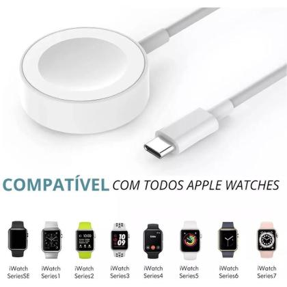 Imagem de Cabo Carregador Magnético Tipo-C para Relógios Compatível com Apple Watch Série