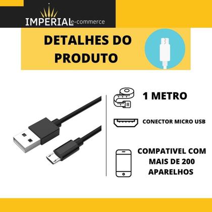 Imagem de Cabo Carregador Micro Usb Compativel P/ Samsung A9 A10 M10 J5 J6 J7