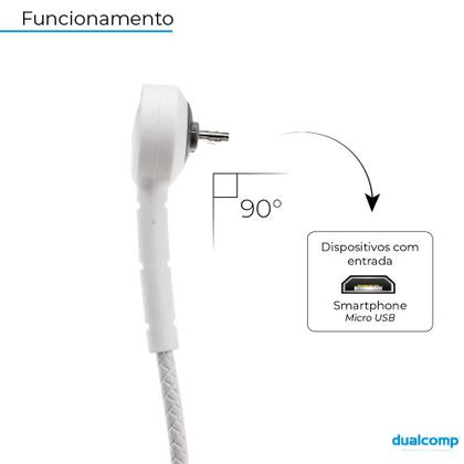 Imagem de Cabo Carregador Micro Usb V8 Android 90 Graus 1 Metro