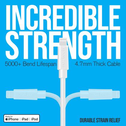 Imagem de Cabo carregador Naztech Lightning 12 pés USB-C para MFi iPhone branco