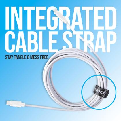 Imagem de Cabo carregador Naztech Lightning 12 pés USB-C para MFi iPhone branco