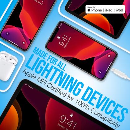 Imagem de Cabo carregador Naztech Lightning 12 pés USB-C para MFi iPhone branco