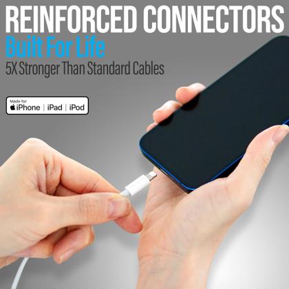 Imagem de Cabo carregador Naztech Lightning 12 pés USB-C para MFi iPhone branco