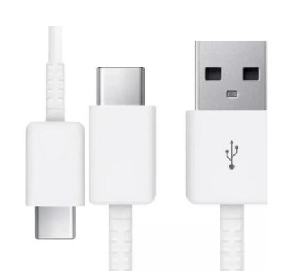 Imagem de Cabo Carregador Original Tipo C Para Samsung A13 A32 A54 S20 S21 Fe Branco.