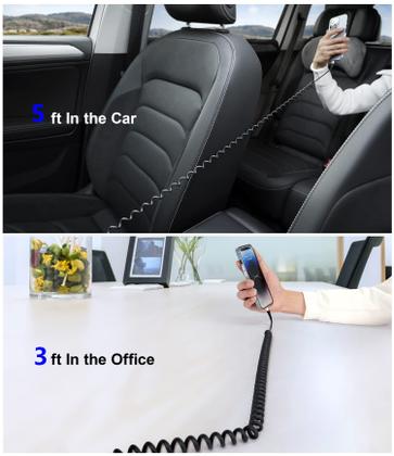 Imagem de Cabo carregador para carro PRAKIE Coiled Lightning Cable, pacote com 2 unidades de 3 pés/5 pés