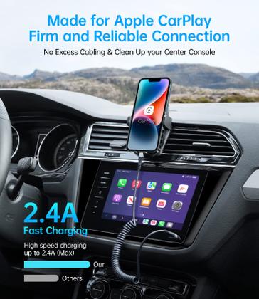 Imagem de Cabo carregador para carro PRAKIE Coiled Lightning Cable, pacote com 2 unidades de 3 pés/5 pés