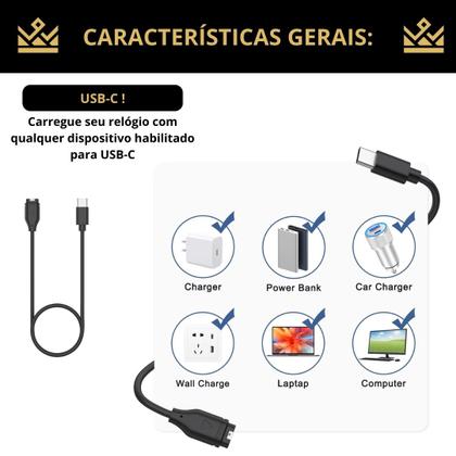 Imagem de Cabo carregador para Garmin Approach S60/S62/S40 - USB TipoC