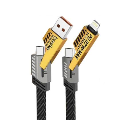 Imagem de Cabo Carregador Para iPhone Usb Turbo 65w 4 Em 1 Tipo C 1m