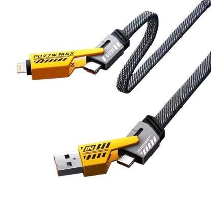 Imagem de Cabo Carregador Para iPhone Usb Turbo 65w 4 Em 1 Tipo C 1m