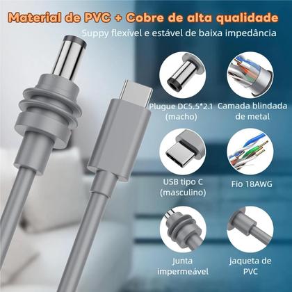 Imagem de Cabo Carregador para Starlinkk Mini DC Tipo C, 10m 10 Metros, Carregamento Rápido PD 65W-100W, Prova D'água IP67, DC Plu