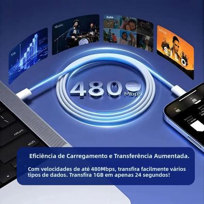 Imagem de Cabo Carregador Rápido USB-C Para iPhone 16 15 pro Huawei Xiaomi Samsung Google Tipo C Trançado Com