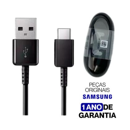 Imagem de Cabo Carregador Samsung Usb p/ Tipo C Preto A13 A24 A32 A53 S20 S21 Fe Original