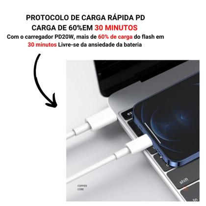 Imagem de Cabo Carregador Tipo-c Compatível iPhone 6 7 8 X Xr Xs 11 12 Pro
