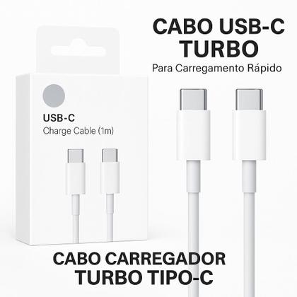 Imagem de Cabo Carregador TipoC Cabo de Dados Tipoc x Tipoc Turbo Para Carregamento Rápido