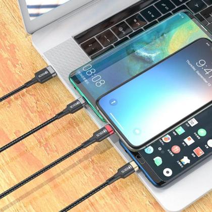 Imagem de Cabo Carregador Turbo 3 em 1 Asus Zenfone 6 7 8 8 flip 9
