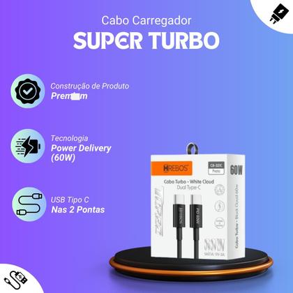 Imagem de Cabo Carregador Turbo 60W Compatível com Samsung Galaxy A16 A15 A14 A13 A12 A11 _Cabo e Fonte