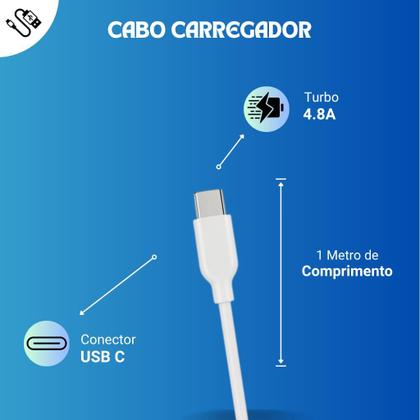Imagem de Cabo Carregador TURBO Compatível com REALME C75 C67 C65 C63 C61 GT 7