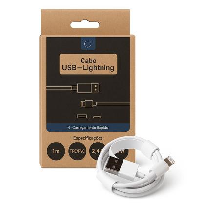 Imagem de Cabo Carregador Turbo Lightning 20w 2.4a Rápido Usb Branco