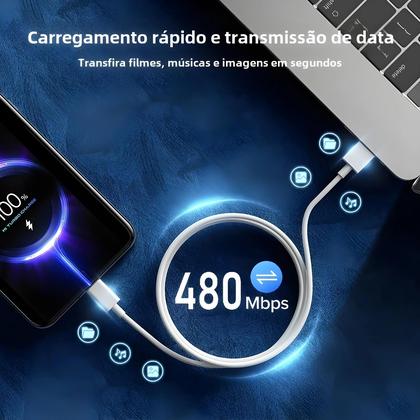 Imagem de Cabo Carregador Ultra Rápido 67W para Xiaomi - Compatível com 10T, 11 Lite, 12, Redmi Note 11T, 12T, 13, POCO X3, X4 e F4