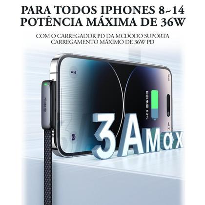 Imagem de Cabo Carregador Usb-A Para Lightning 90º 2m Led PD 36w Mcdodo