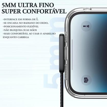 Imagem de Cabo Carregador Usb-A Para Lightning 90º 2m Led PD 36w Mcdodo
