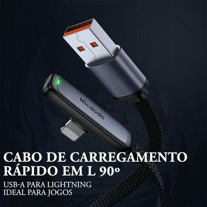 Imagem de Cabo Carregador Usb-A Para Lightning 90º 2m Led PD 36w Mcdodo