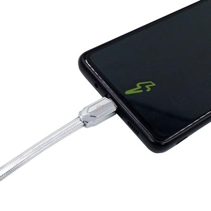 Imagem de Cabo Carregador USB Fast Turbo Tipo-C Prata 1 Metro Rápido