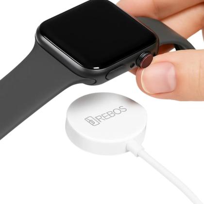Imagem de Cabo Carregador Usb Magnético Compativel Para Apple Watch 1 A 8 Modelo Crw-503 Cor Branco