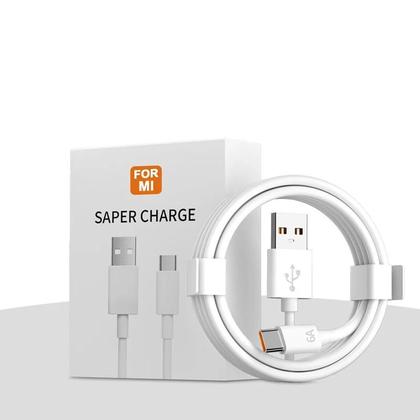 Imagem de Cabo Carregador USB Tipo C 67W PD3.0 - Super Rápido para Xiaomi Mi 11/12, Redmi Note 9/10 e Poco X5 Pro