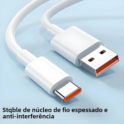 Imagem de Cabo Carregador USB Tipo C 67W PD3.0 - Super Rápido para Xiaomi Mi 11/12, Redmi Note 9/10 e Poco X5 Pro