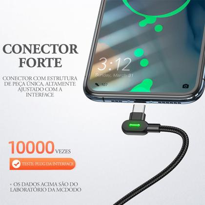 Imagem de Cabo Carregador USB Tipo-C P/ Tipo-C 90º 2m PD 60w Mcdodo