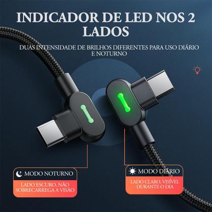 Imagem de Cabo Carregador USB Tipo-C P/ Tipo-C 90º 2m PD 60w Mcdodo