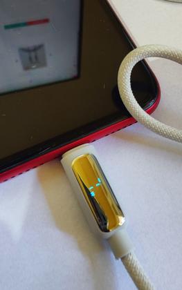 Imagem de Cabo carregamento/dados A'GOLD Tipo C p/ Lightning IOS 27W visor LED potencia de carregamento CB121