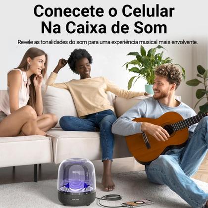 Imagem de Cabo Celular Tipo C para Auxiliar P2 Carro Som 1m Vention