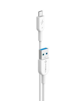 Imagem de Cabo Celular USB Tipo-C 2 Metros Branco Transferência 500MB segundos Resistente Carregamento Rápido - Pmcell - Cb-11