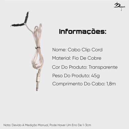 Imagem de Cabo Clip Cord Para Bobina de Tatuagem com Indicador de Lado
