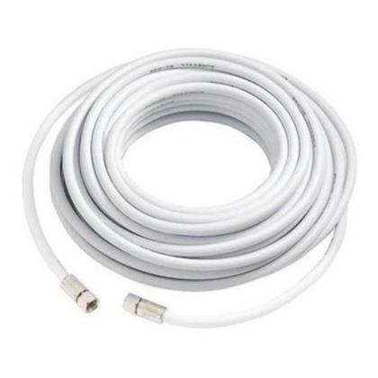 Imagem de Cabo Coaxial 30M Branco P/ Antena Tv Pronto Com Conectores