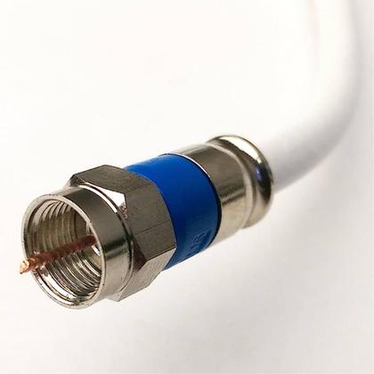 Imagem de Cabo Coaxial 30M Branco P/ Antena Tv Pronto Com Conectores