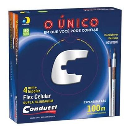 Imagem de Cabo Coaxial 4mm dupla blindagem para CFTV condutti 100 metros