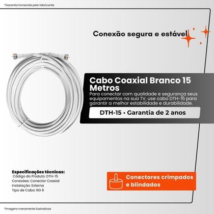 Imagem de Cabo Coaxial Branco 15 Metros 75 Ohms DHT-15 - Aquário