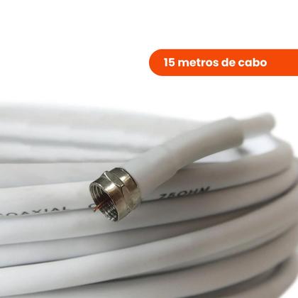 Imagem de Cabo Coaxial Branco 15 Metros 75 Ohms DHT-15 - Aquário