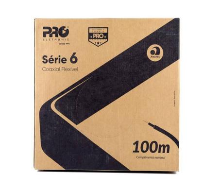 Imagem de Cabo Coaxial Rg6 para TV Digital e Canal Fechado, 90 malha, Caixa com 100 metros Cabo Grosso Qualidade Proeletronic