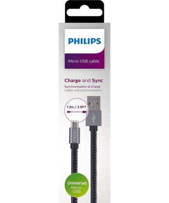 Imagem de Cabo com Conector Philips Tipo USB para Micro USB Preto 120CM